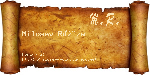 Milosev Róza névjegykártya