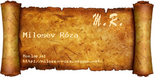 Milosev Róza névjegykártya